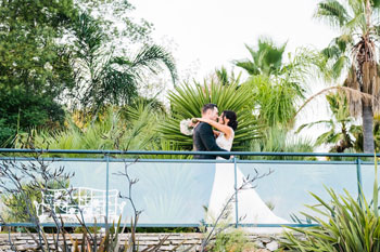 Un tendre baiser échangé sur la terrasse des Pins Penchés